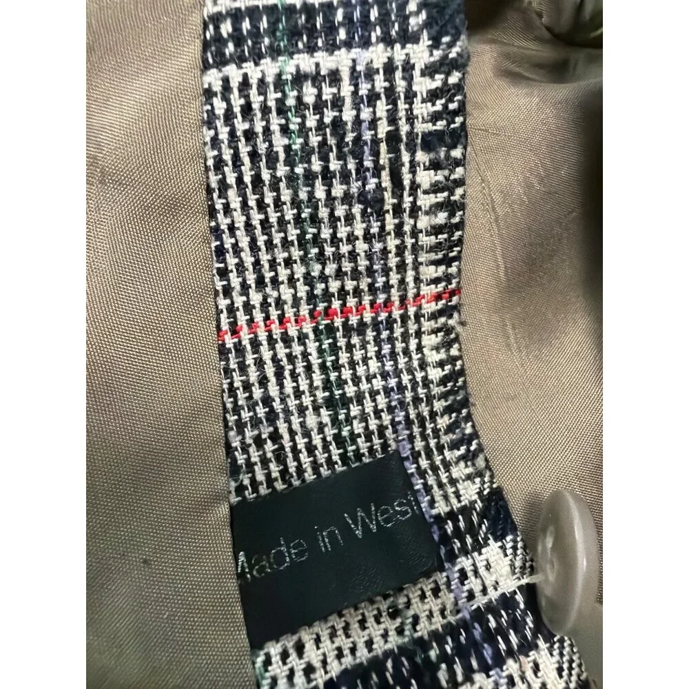 BOSS Hugo Boss Men's 42S Plaid Gray Plaid Wool Blazer Glen Check Sport Coat